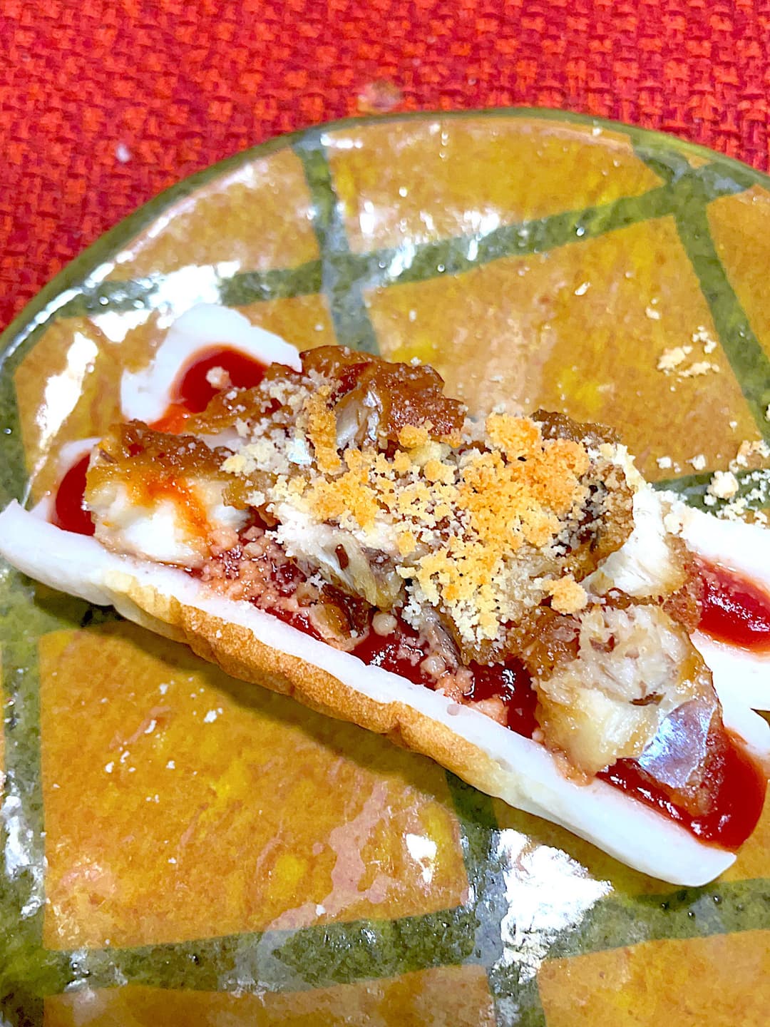さば竜田のちくわボート焼きの完成写真