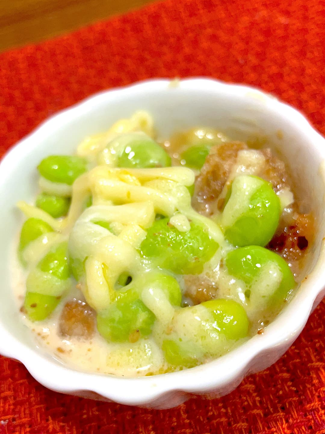 竜田揚げの枝豆胡麻ソース焼きの完成写真