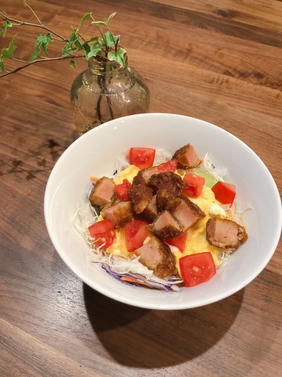 ソースハムカツのcafe風カツ丼の完成写真