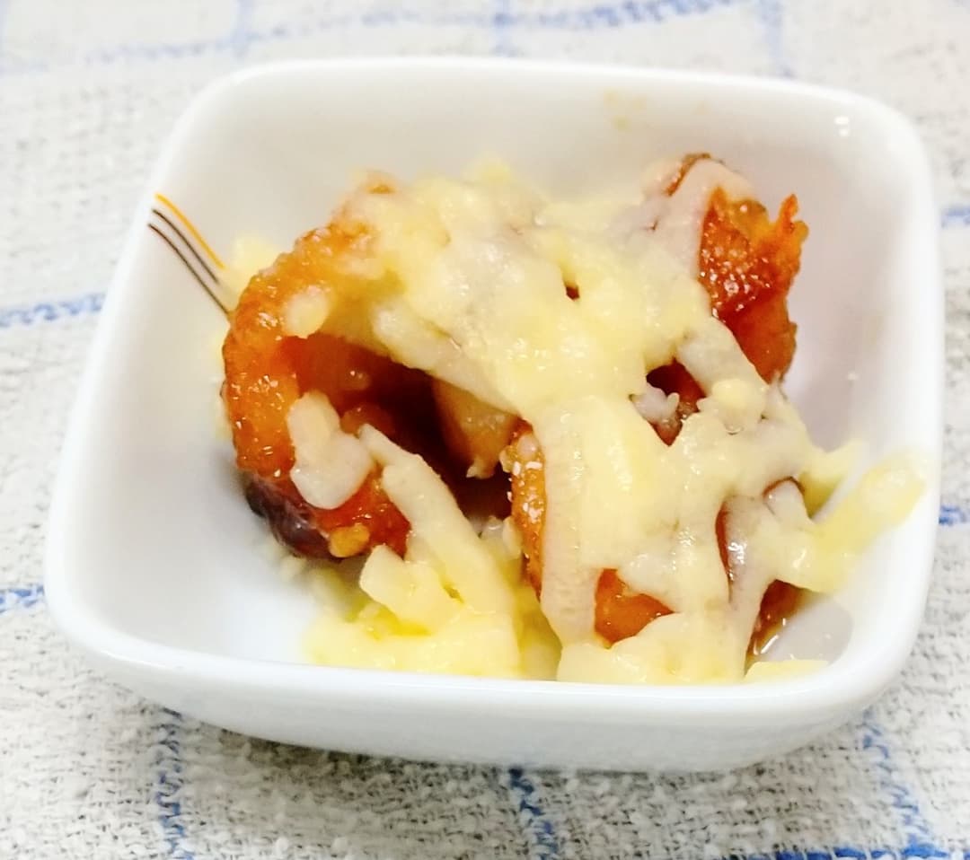 若鶏の旨だれから揚げチーズ焼きの完成写真