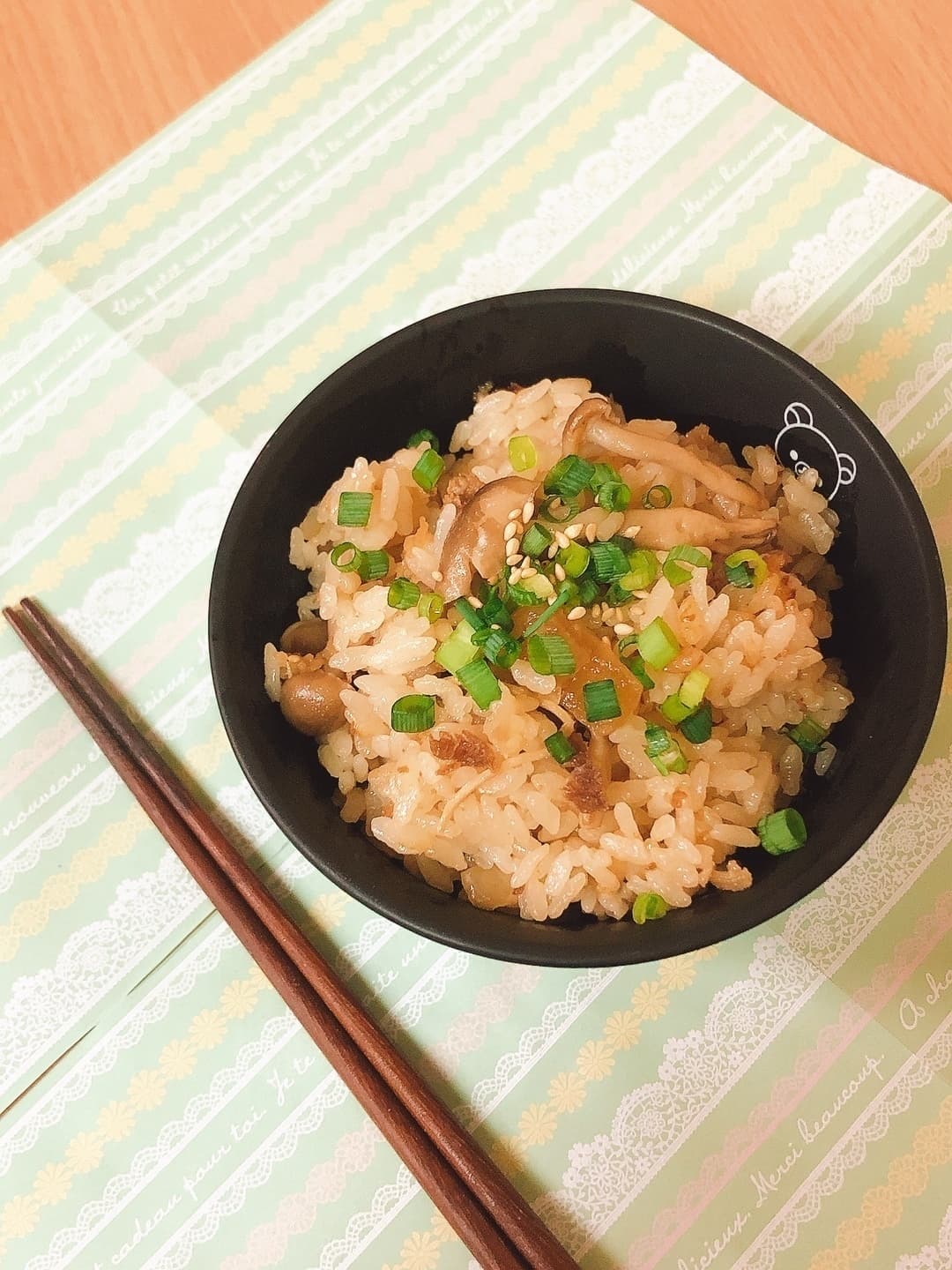 牛すき煮で炊き込みご飯の完成写真