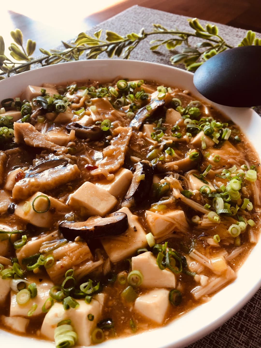 きのこ麻婆豆腐の完成写真