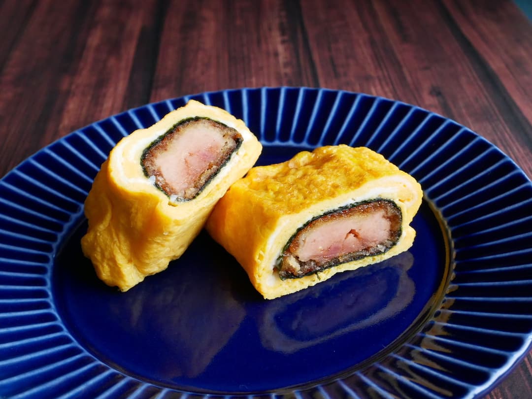 ハムカツのり卵焼きの完成写真