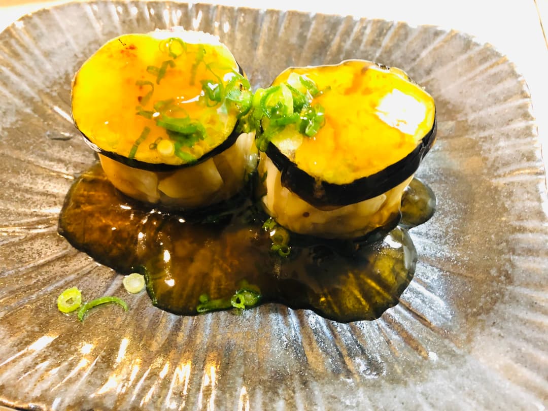 茄子と四川焼売の挟み揚げの完成写真