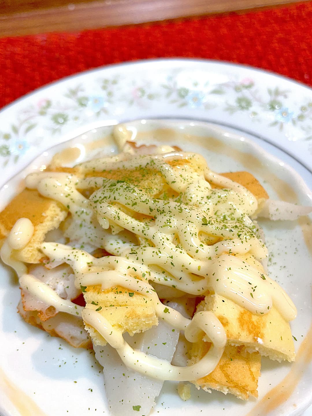 ちくわホットケーキのマヨ焼きの完成写真