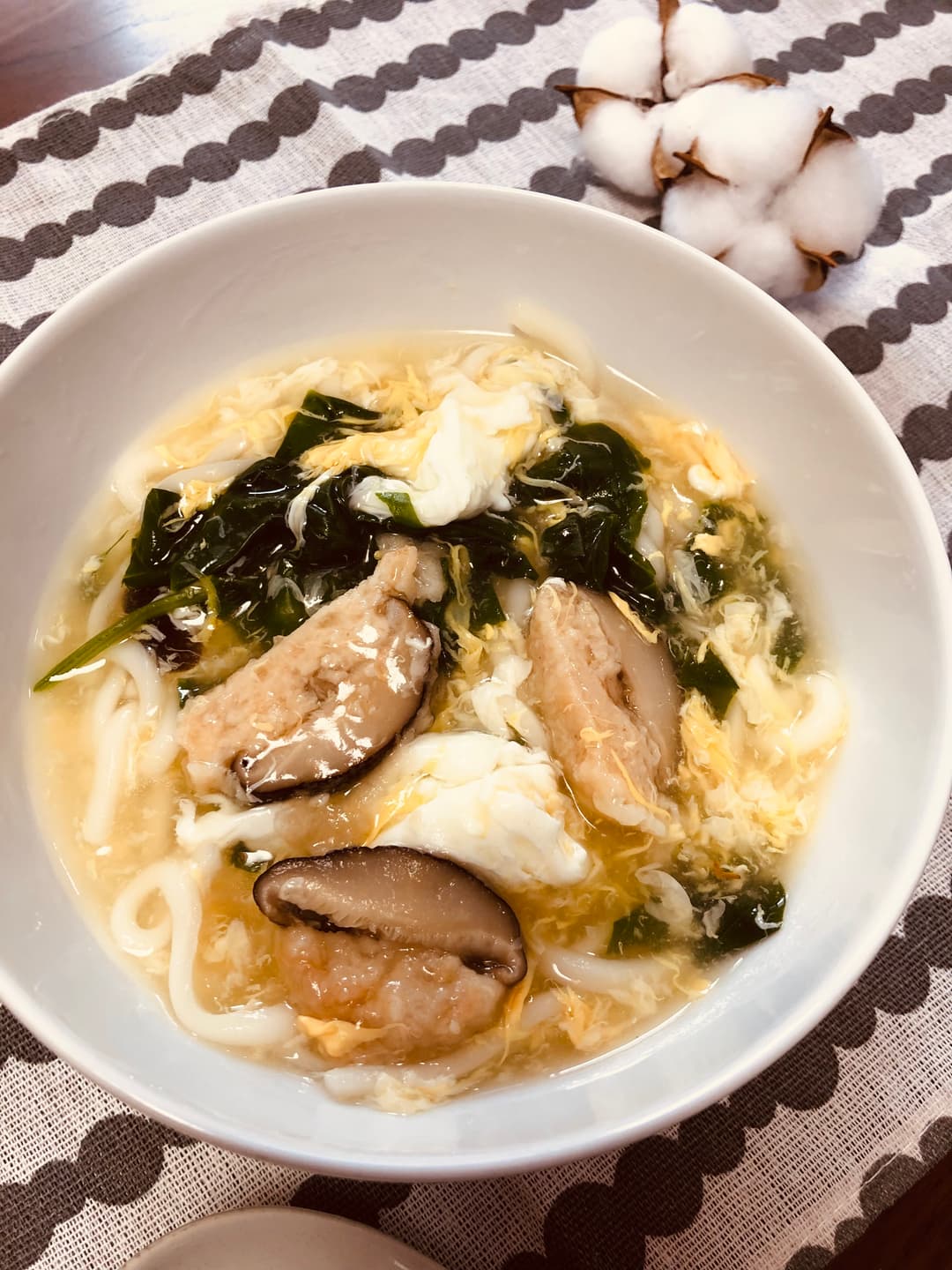 しいたけと卵のあんかけうどんの完成写真