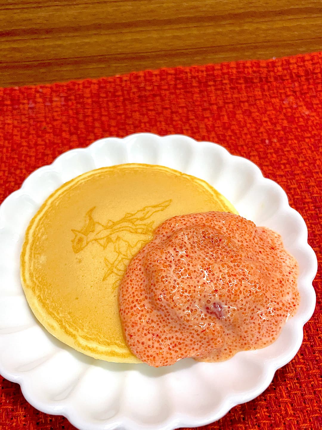 明太マヨホットケーキの完成写真