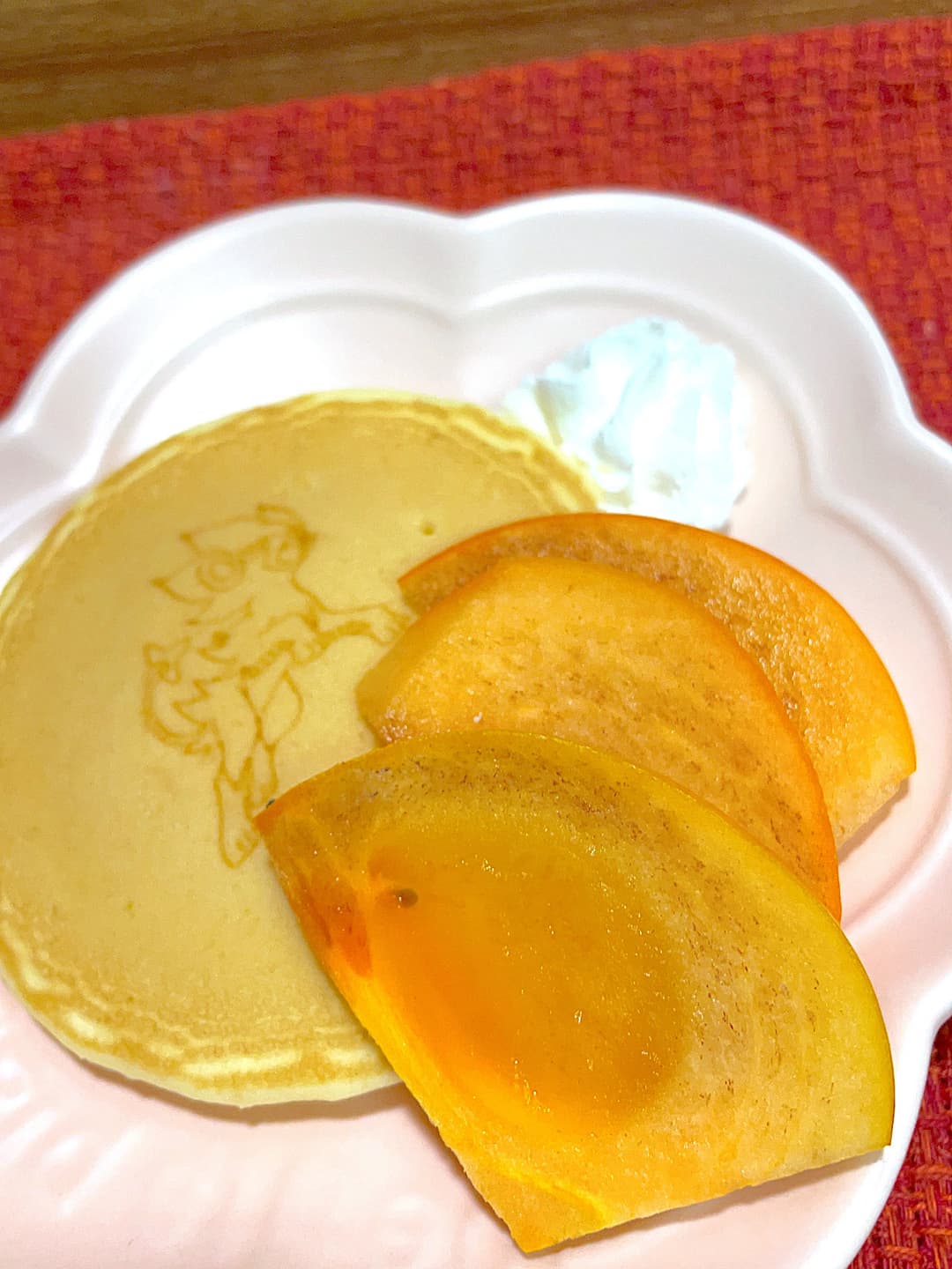 秋の柿ホットケーキの完成写真