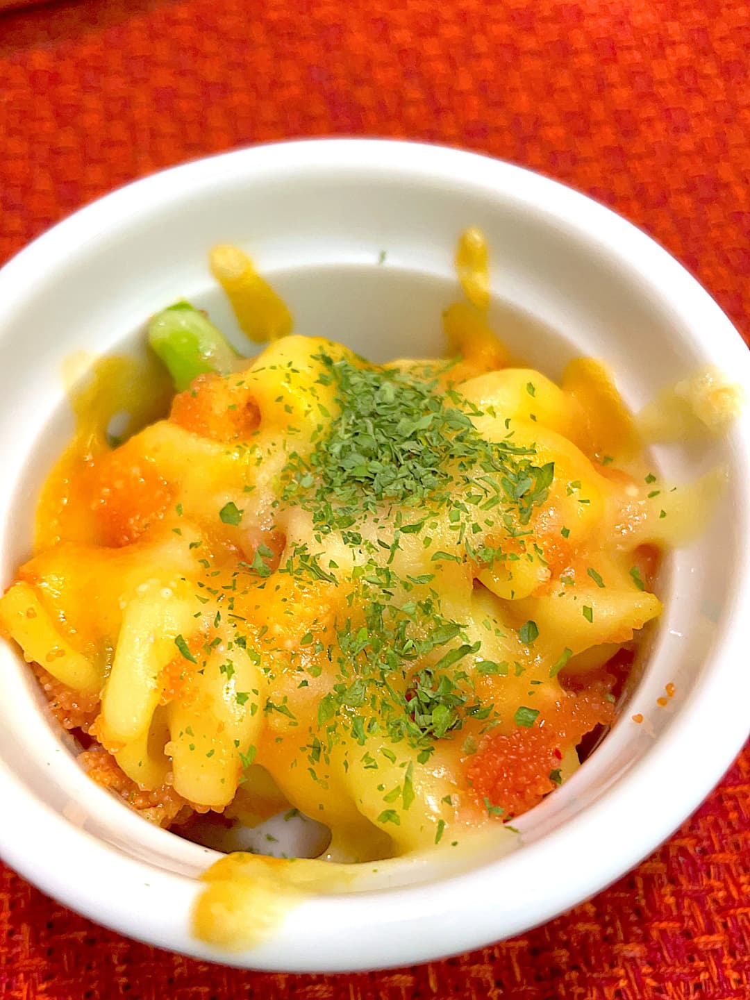明太チーズパスタの完成写真