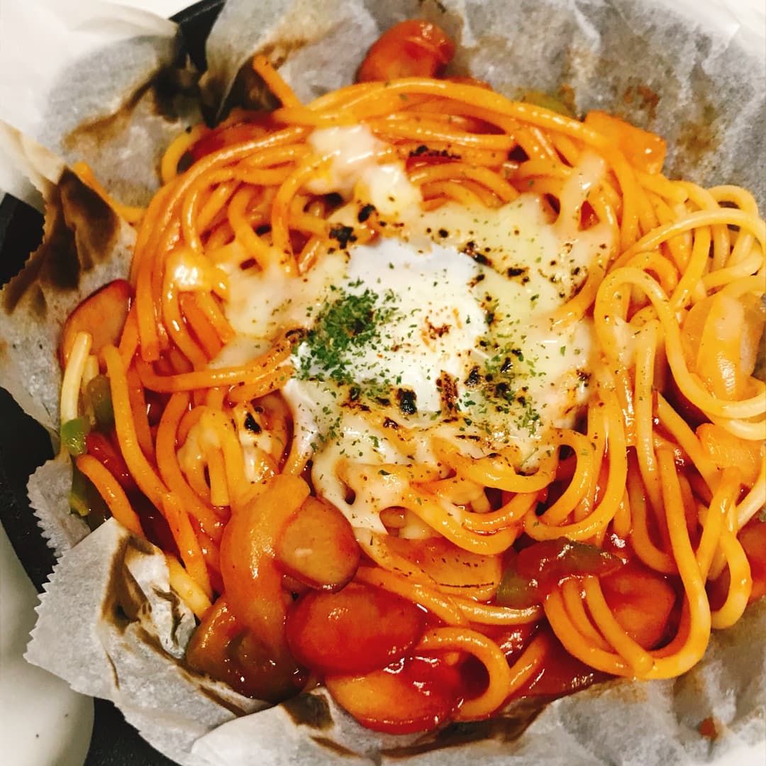 極太麺の焼ナポリタンの完成写真