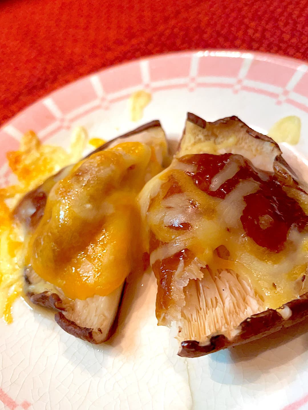 生姜焼きのしいたけチーズ焼きの完成写真