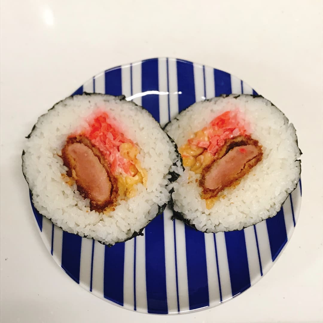 ソースハムカツ爆弾おにぎりの完成写真