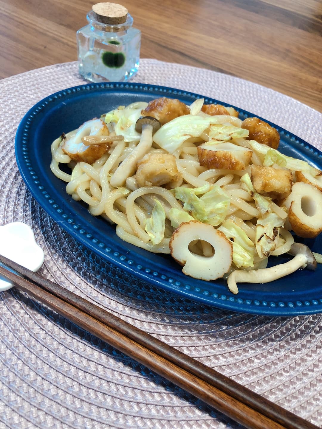 いか天入り焼きうどんの完成写真
