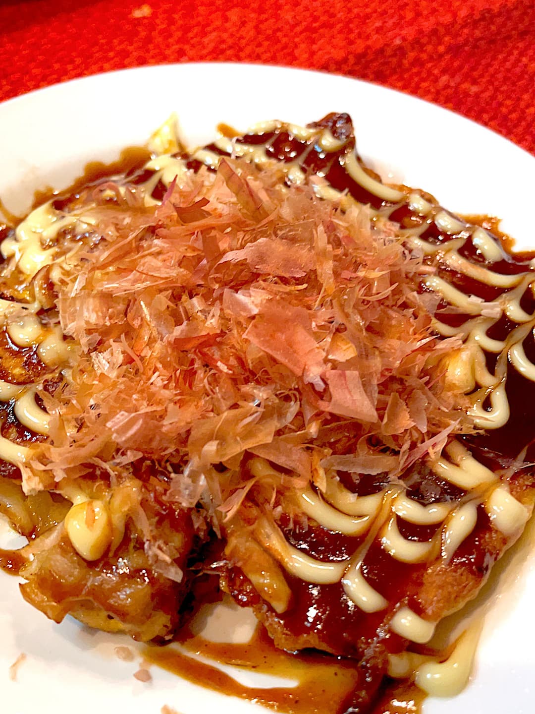 親子丼のお好み焼きの完成写真