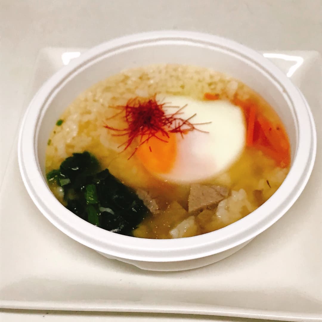 レンジで作る牛肉と野菜の雑炊の完成写真