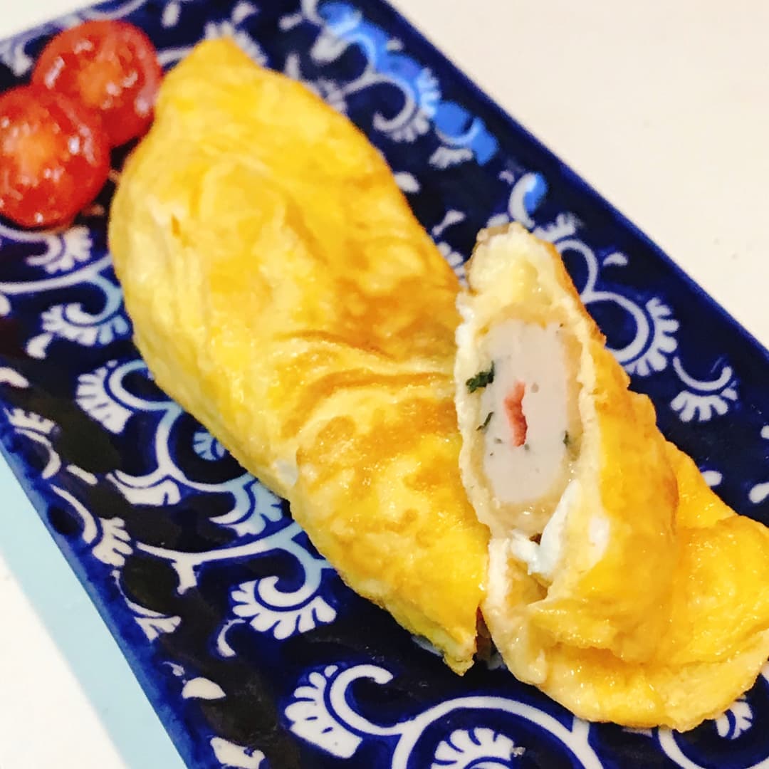 ささみの梅しそチーズ卵焼きの完成写真