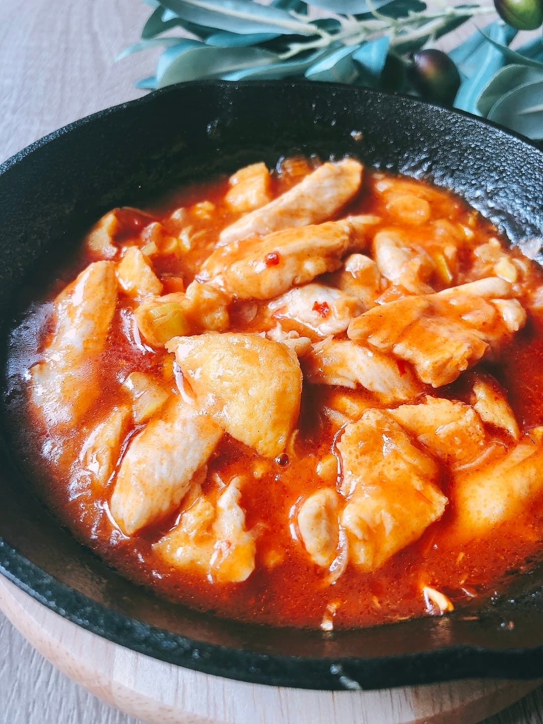 トマトオムレツで鶏チリソースの完成写真