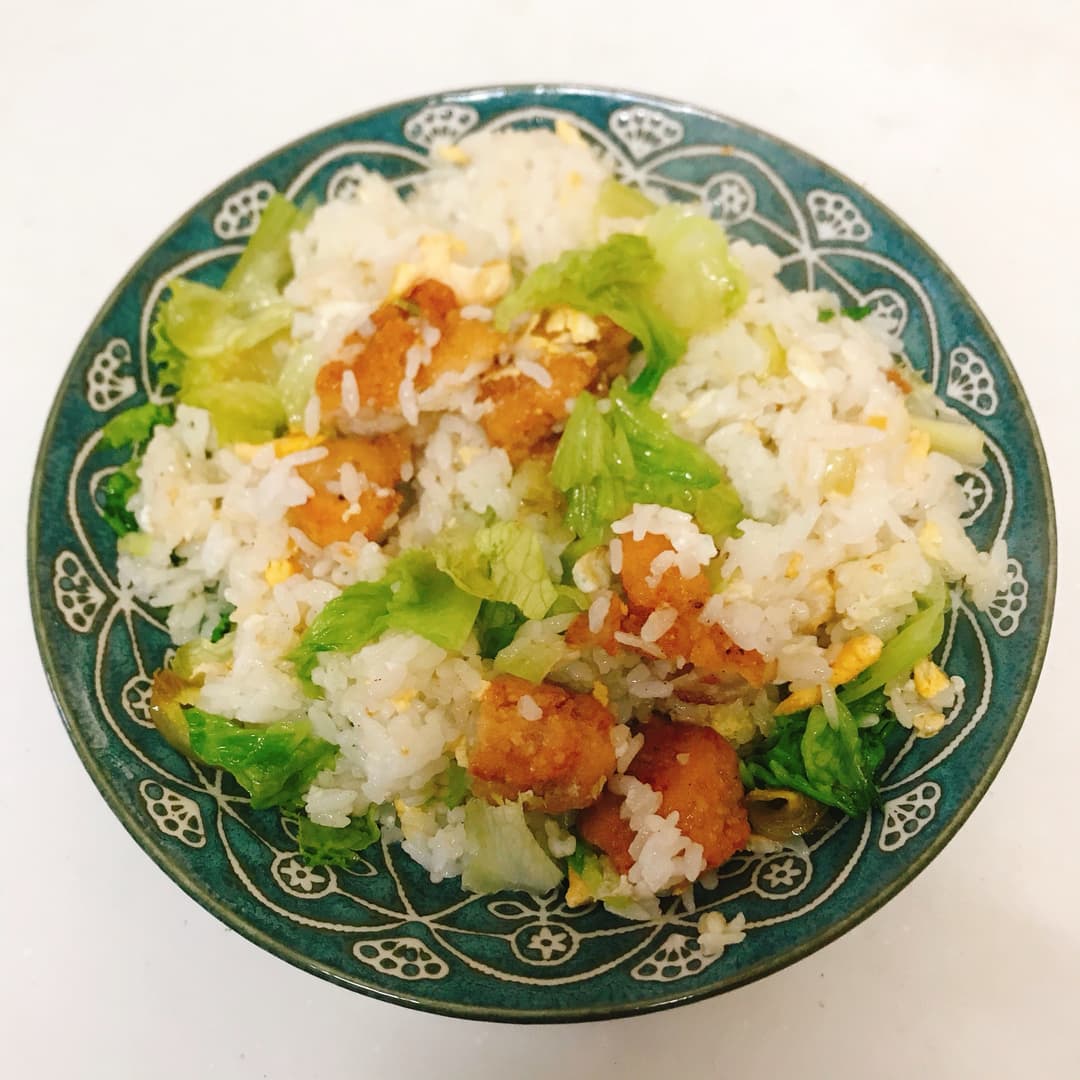 ももからあげのレタス炒飯の完成写真