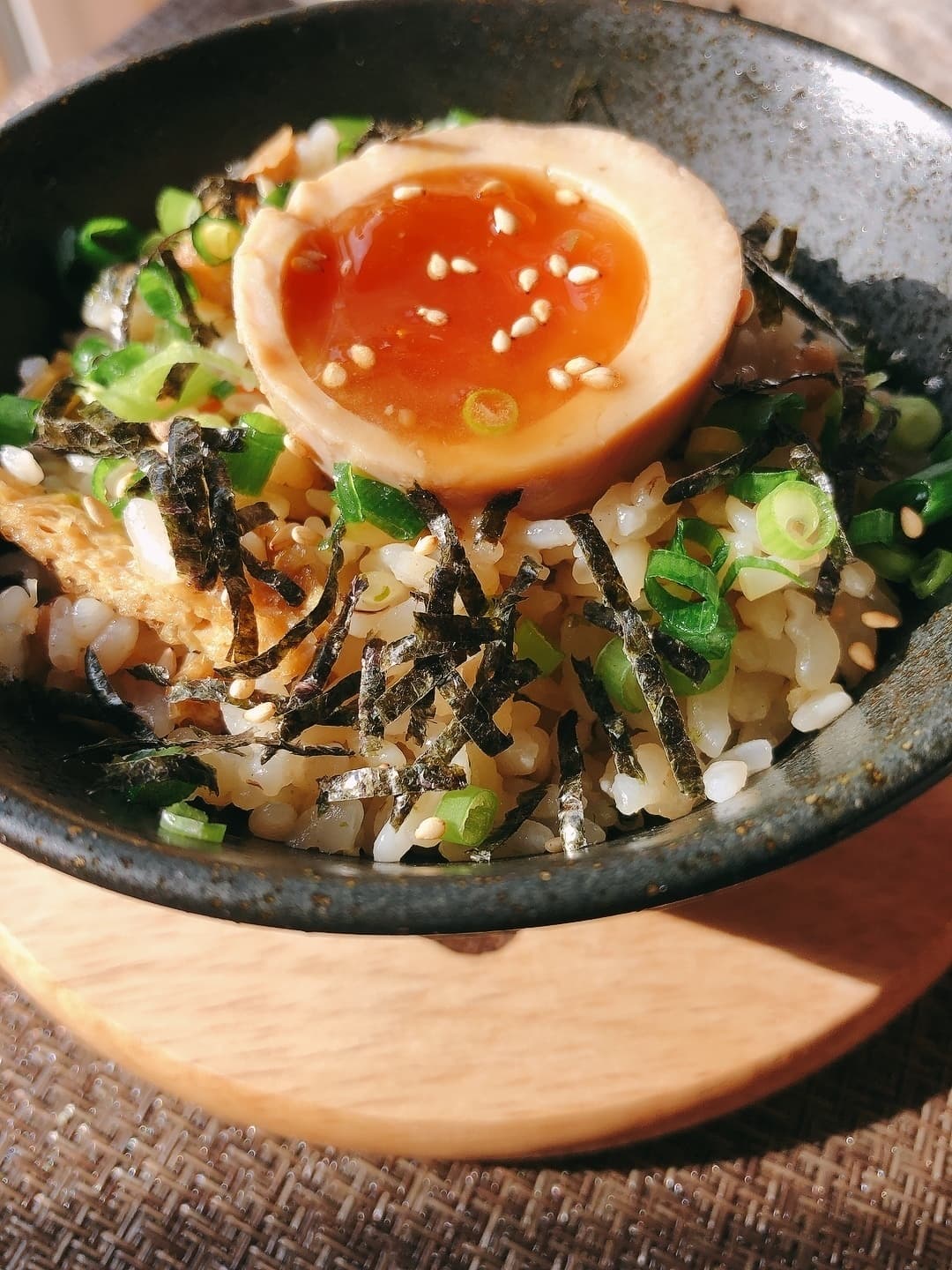 ほたてめしの味玉のせの完成写真