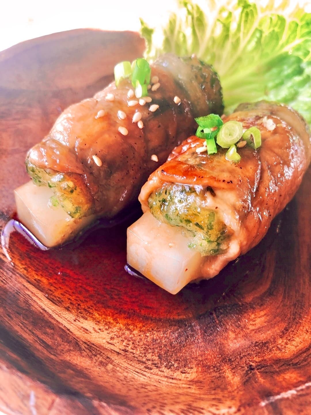 ちくわと餅の肉巻きの完成写真