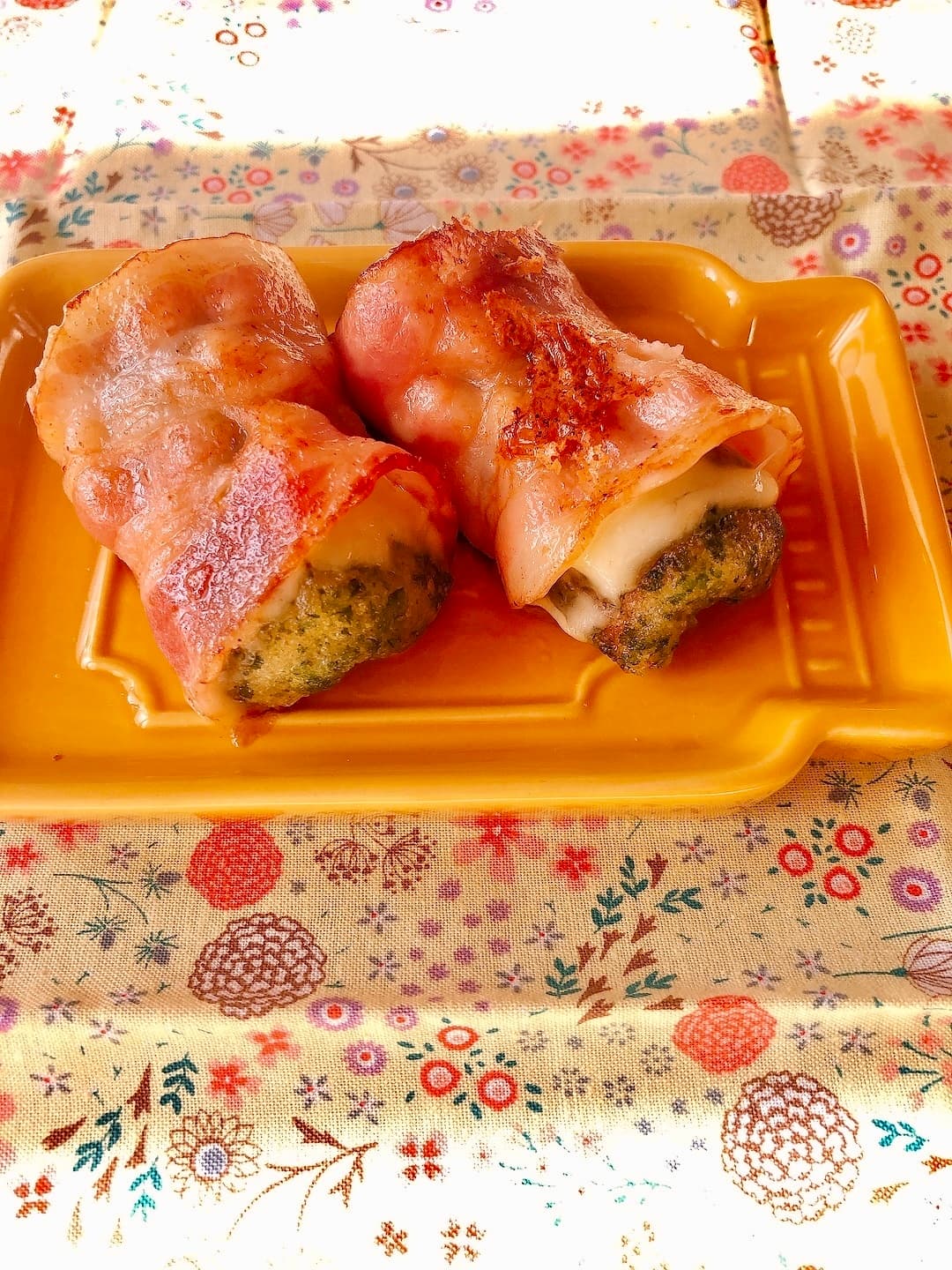 ちくわ磯辺揚げのベーコンチーズ巻の完成写真