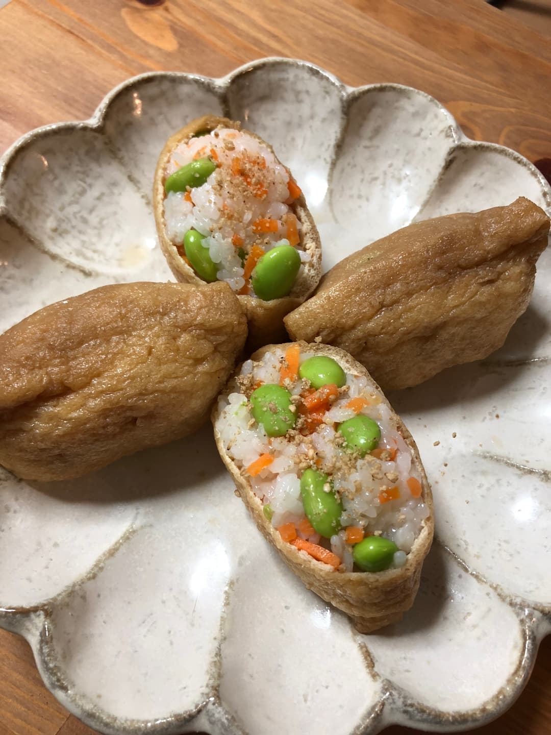 簡単えだ豆お稲荷さんの完成写真