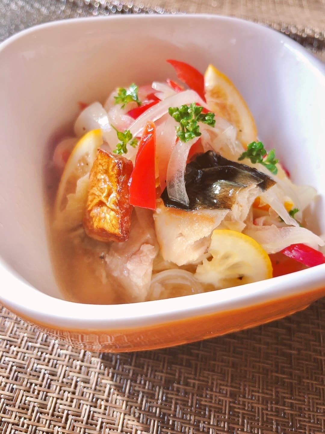 鯖と彩り野菜のマリネの完成写真