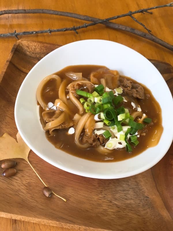 ぜひ太麺で！濃厚クリーミーカレーうどん♪の完成写真