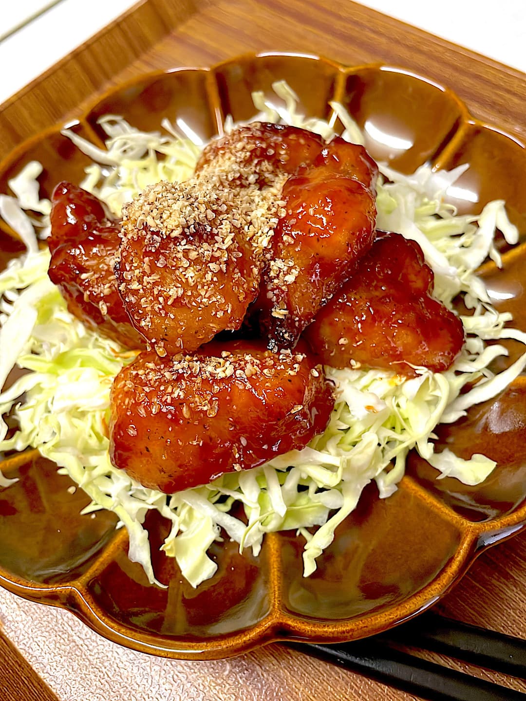 特からのヤンニョムチキンの完成写真