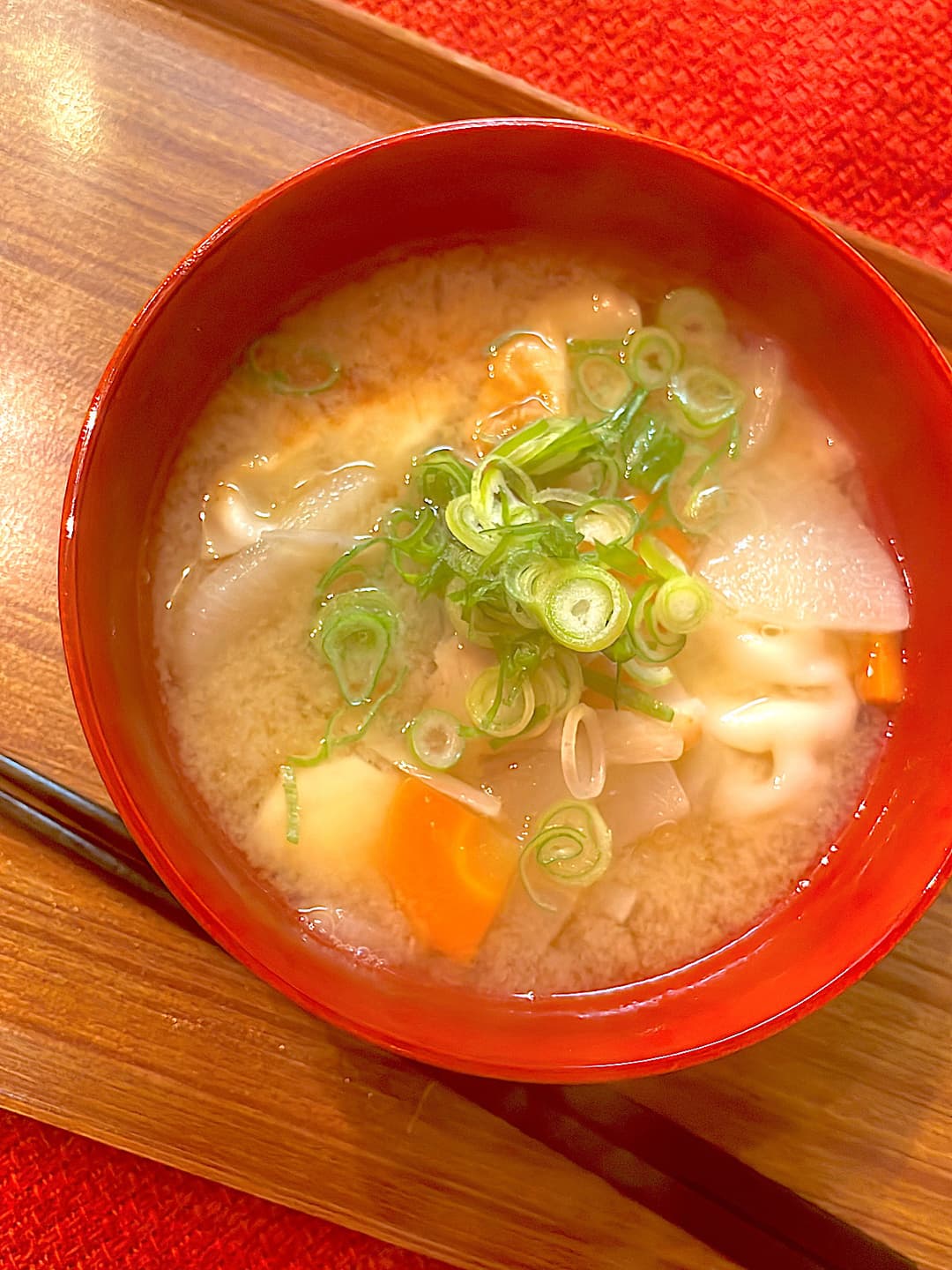 焼餃子の豚汁の完成写真