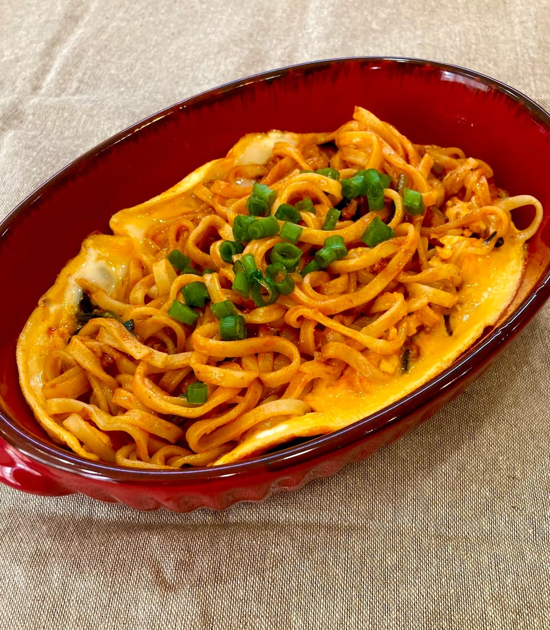 坦々ナポリタン麺の完成写真