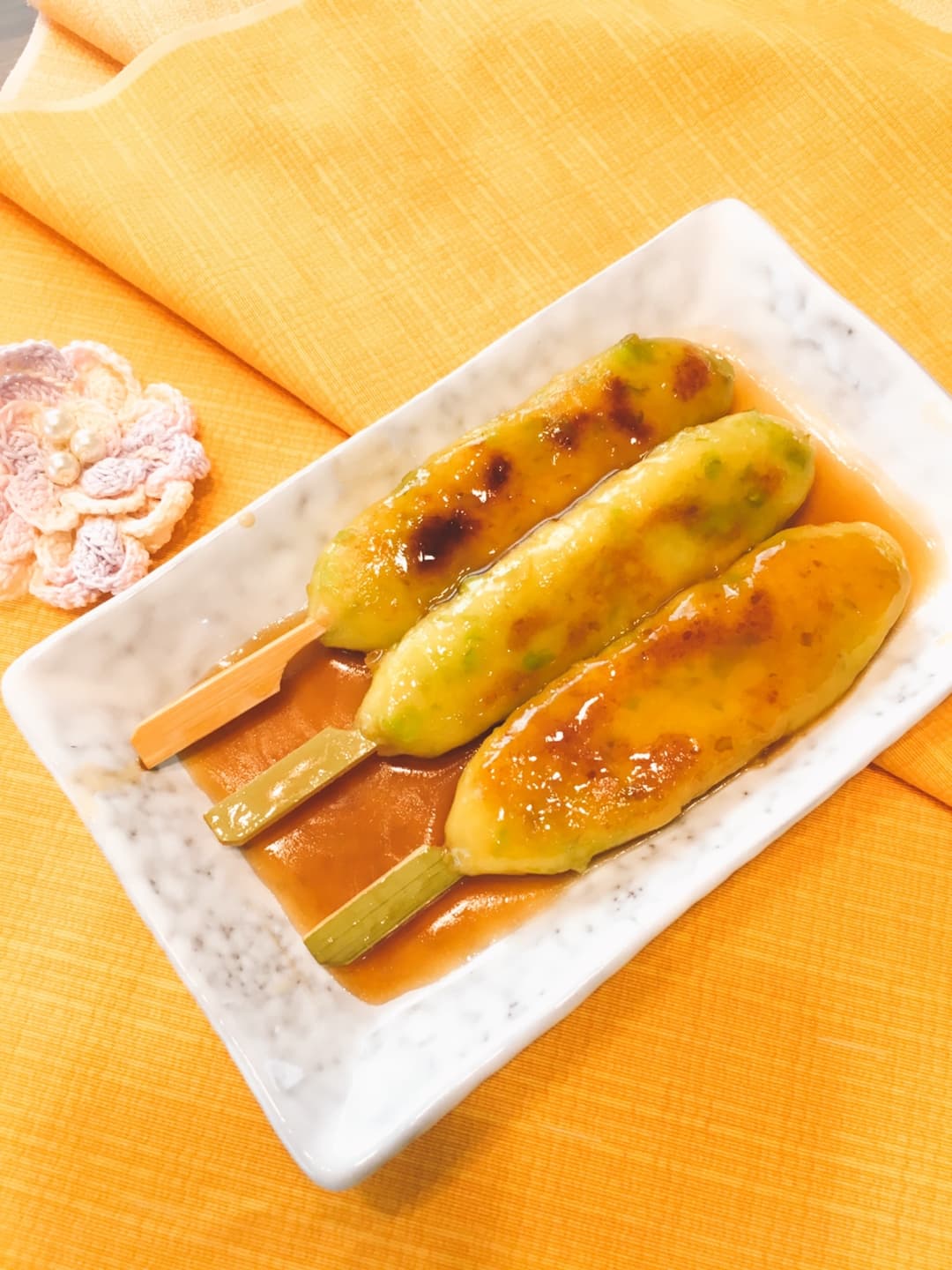 ふんわりモチモチ♪そら豆芋餅の完成写真