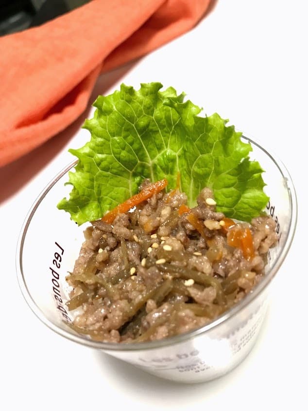 もう出来たの!?電子レンジで肉そぼろ~お弁当にもの完成写真