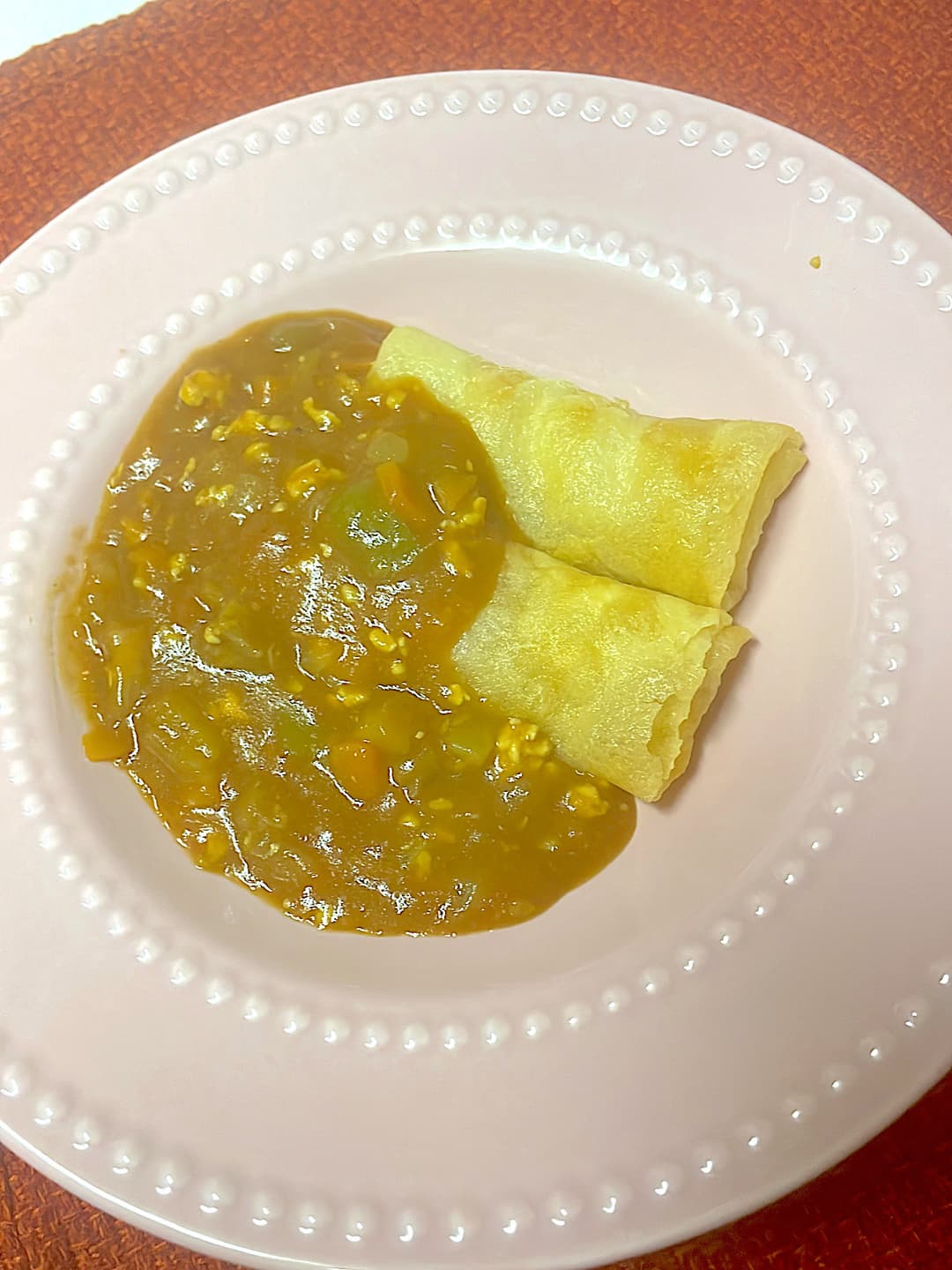 モッツァレラ包み揚げのカレーのせの完成写真