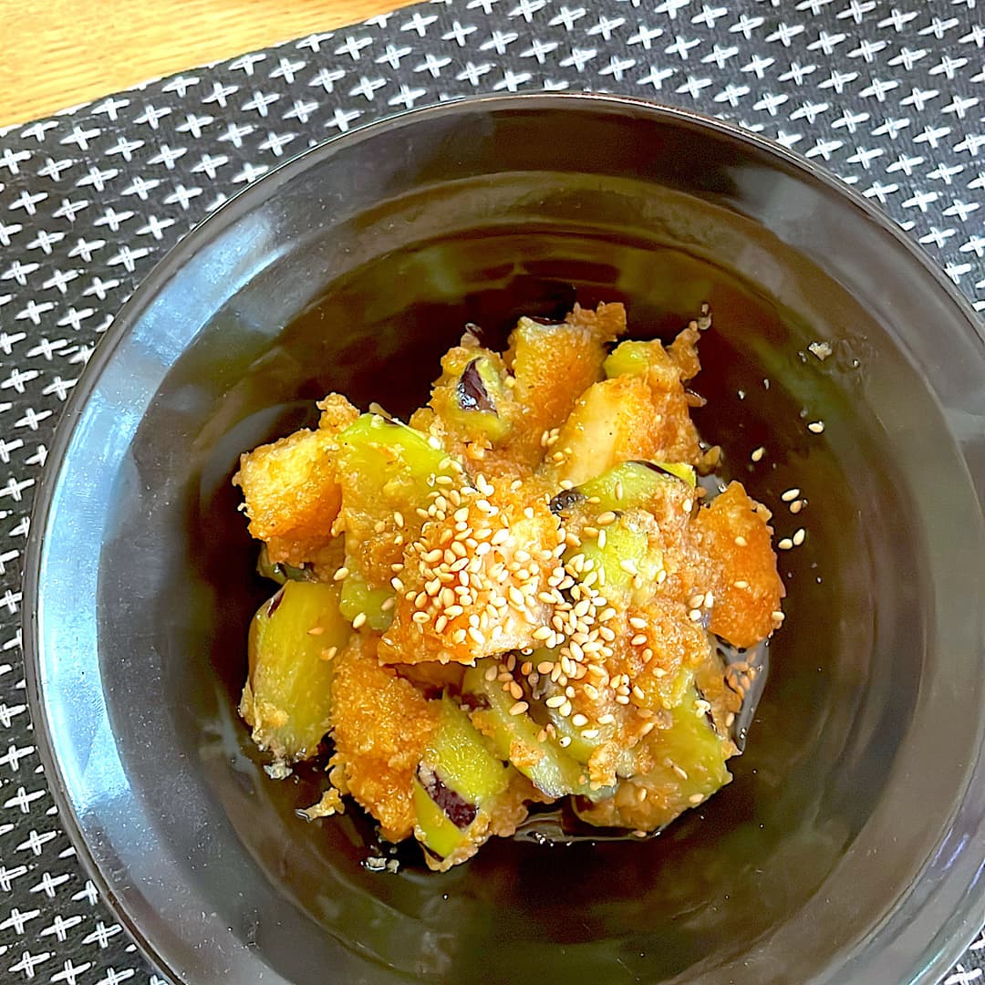 チキンとなすの胡麻味噌炒めの完成写真