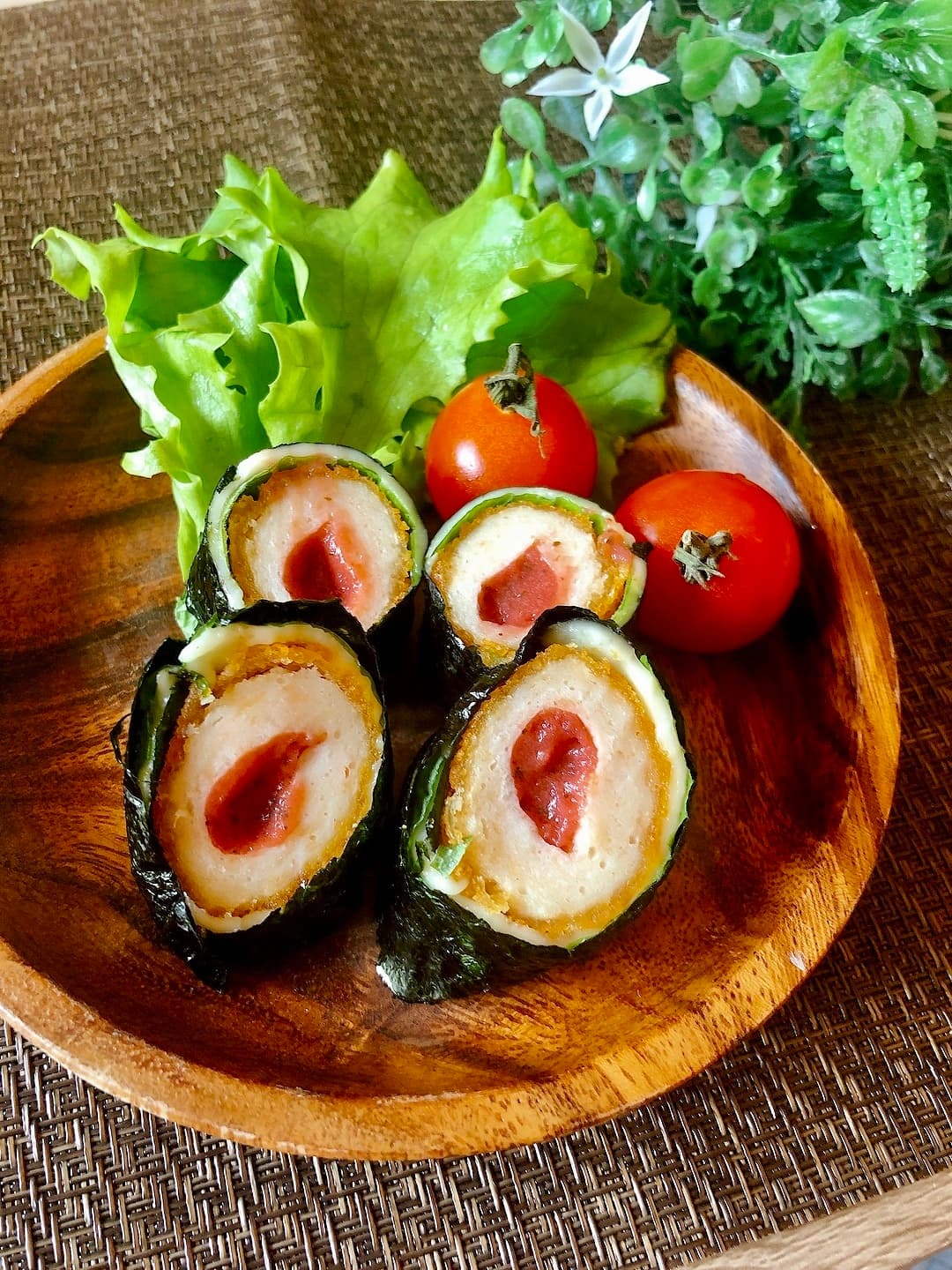 梅しそカツの海苔チーズ巻の完成写真