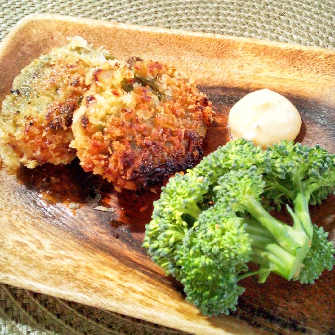 ピーマンの肉詰めのパン粉焼きの完成写真