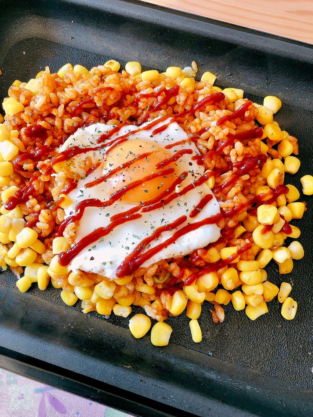 チキンライスの鉄板焼きの完成写真