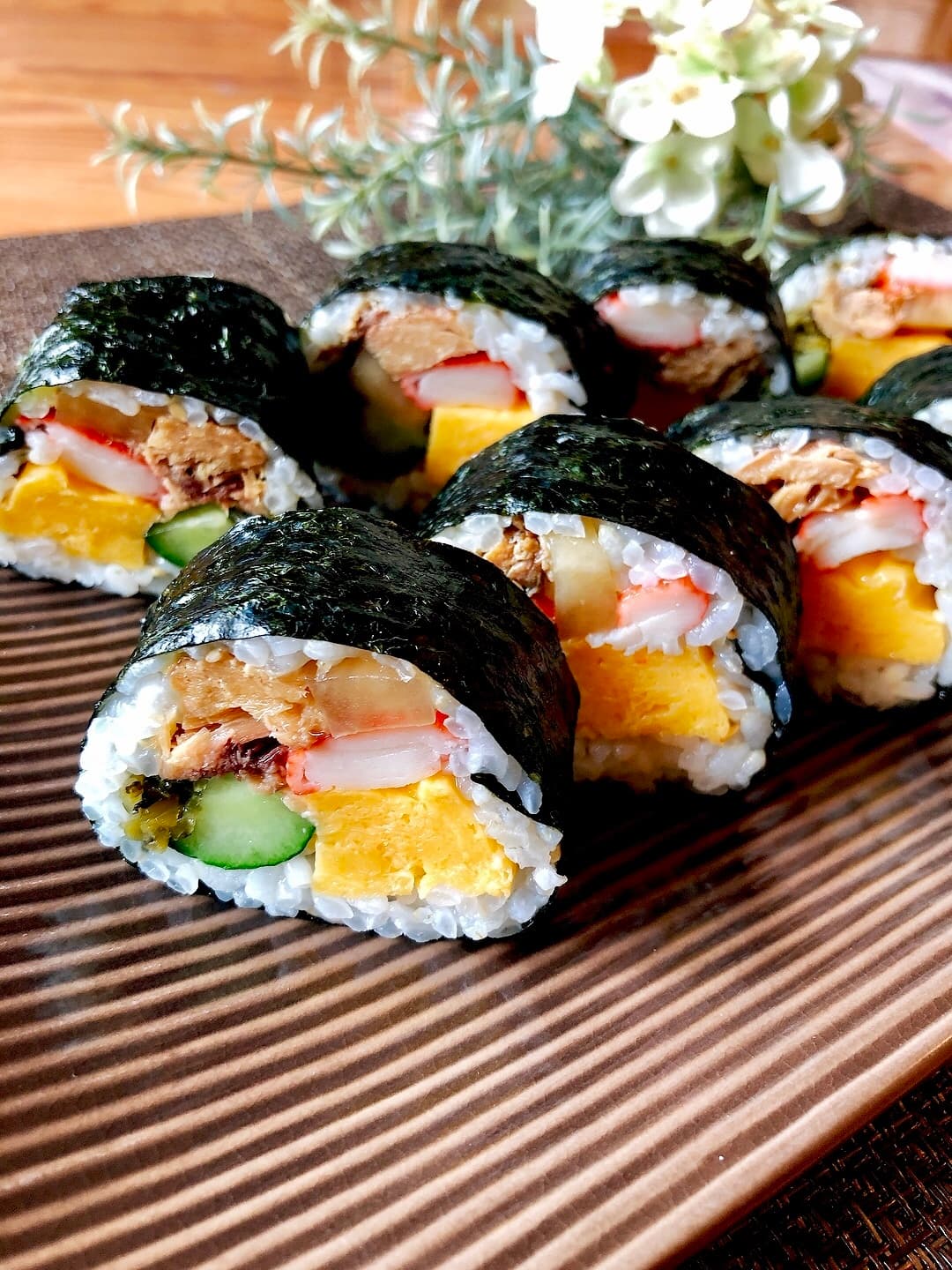 厚焼玉子の五目太巻の完成写真