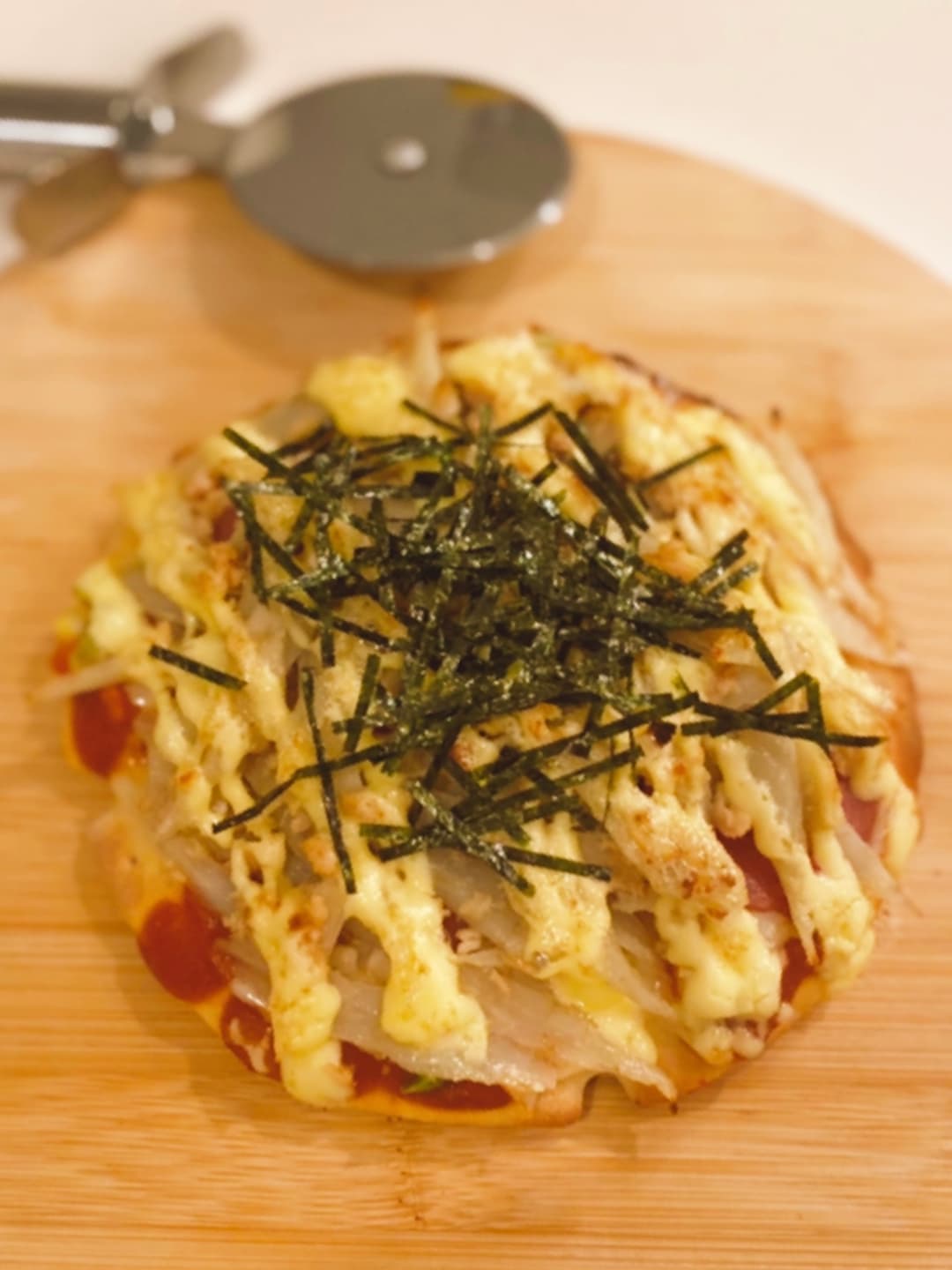 ゴボウとツナのマヨネーズpizzaの完成写真