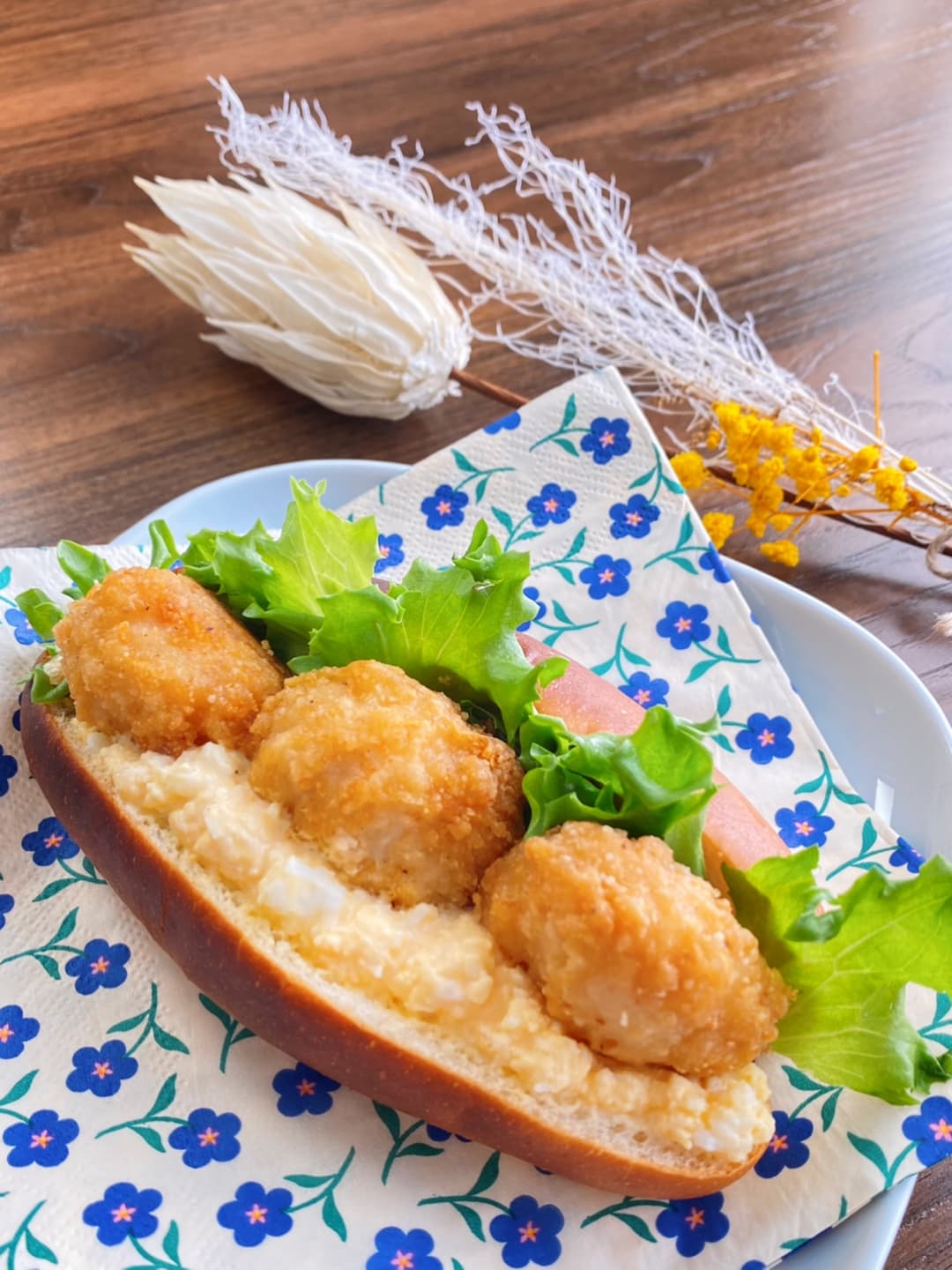 塩から揚げのタルタルサンドの完成写真