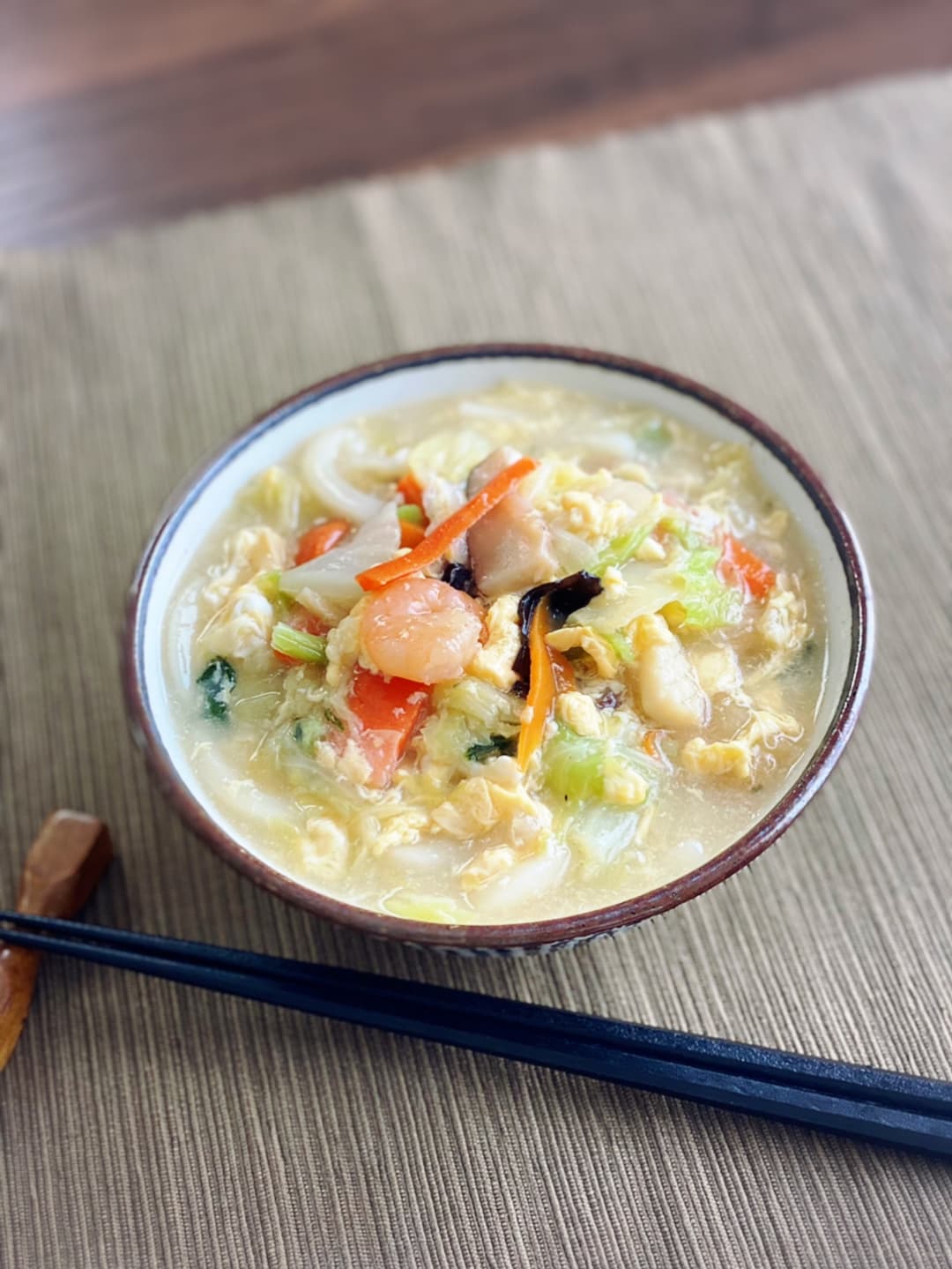 中華たまごうどんの完成写真