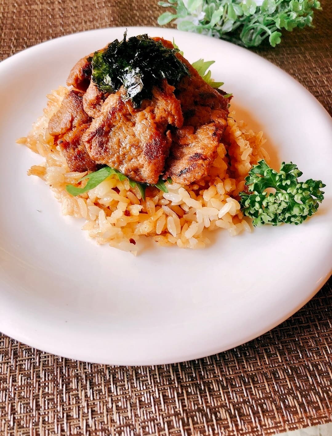 牛めしごはんの大豆カルビの完成写真