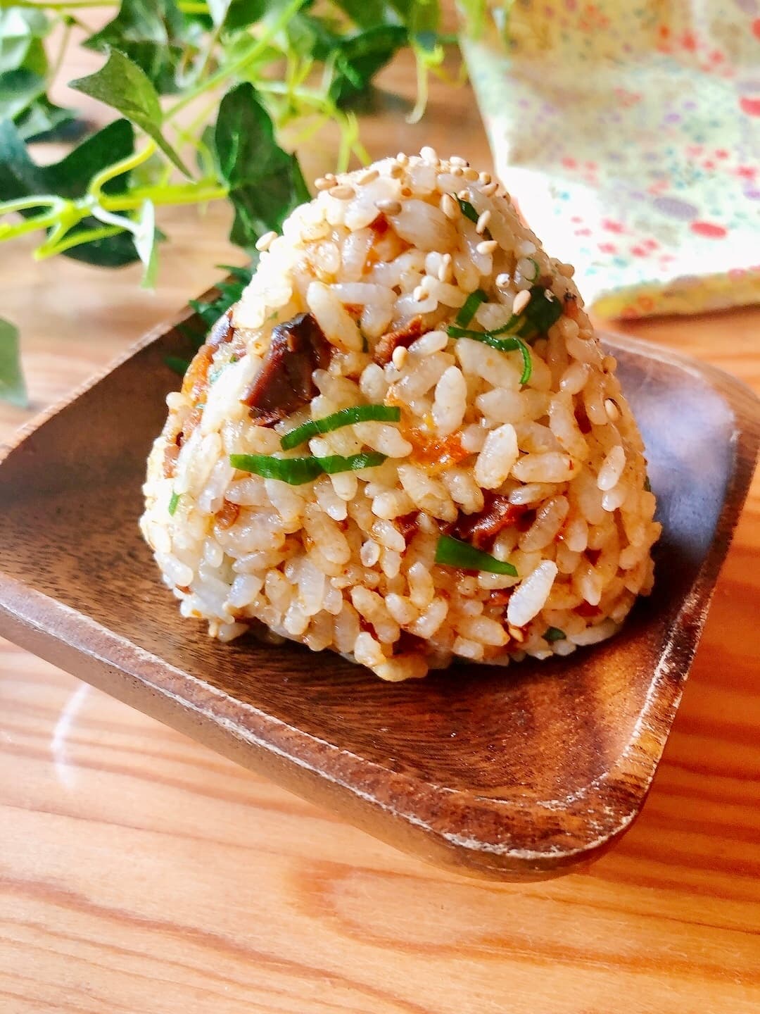肉そぼろと小海老のおにぎりの完成写真