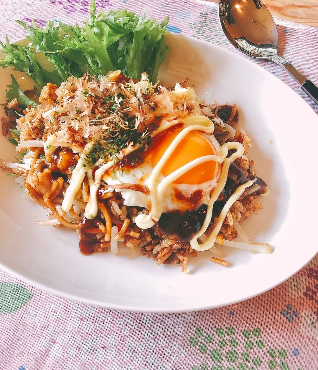 そばめしのお好み焼き風の完成写真