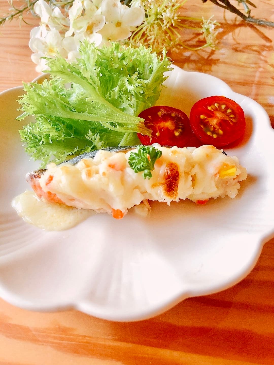 鮭のポテチーズ焼きの完成写真
