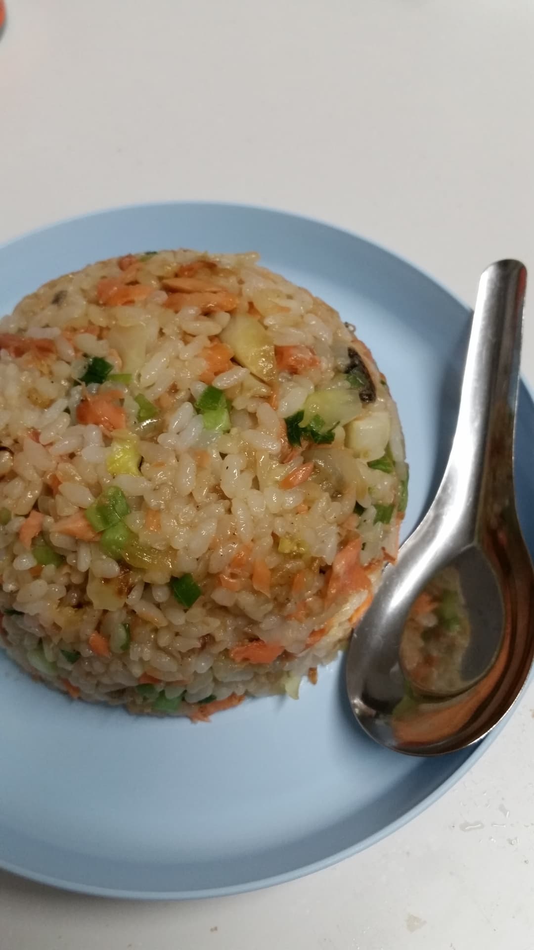 本格派の鮭ねぎ炒飯の完成写真