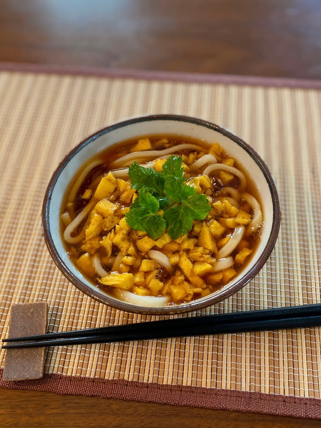 明太子と玉子のあんかけうどんの完成写真