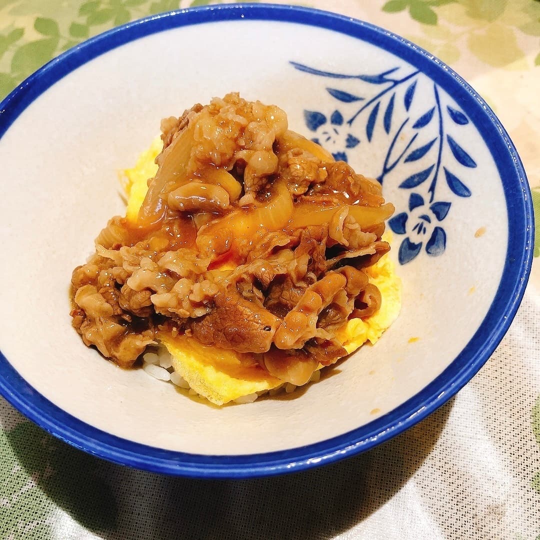あんかけたまご牛丼の完成写真