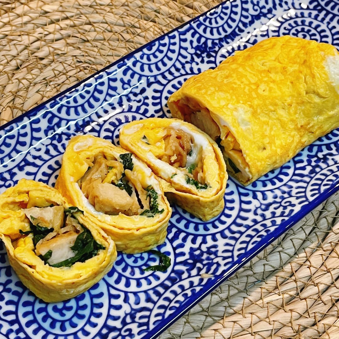 鶏むね天のシソ卵焼きの完成写真